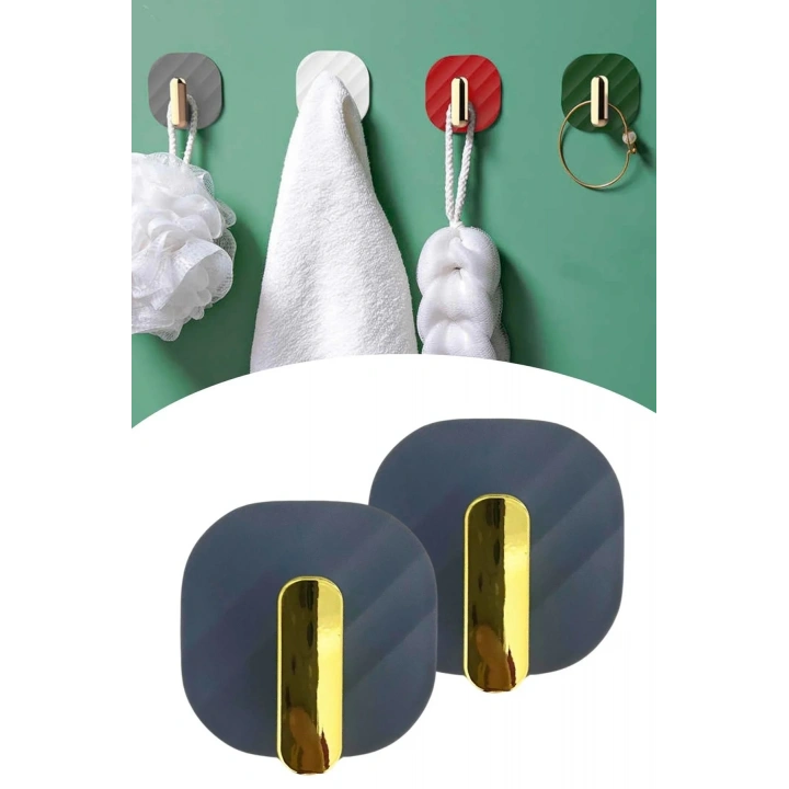 BiiShe®  2li Yapışkanlı Retro Askılık Dolap Kapak Kulpu Gri