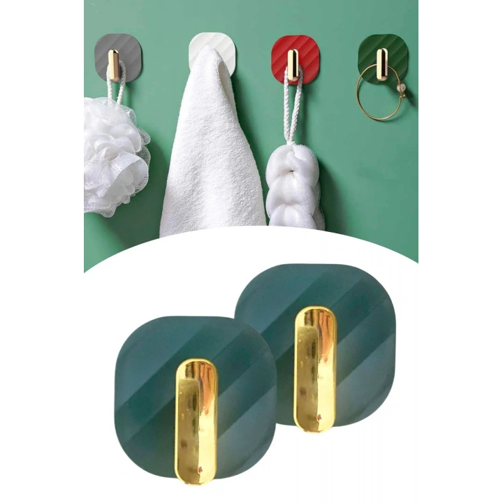 BiiShe® 2li Yapışkanlı Retro Askılık Dolap Kapak Kulpu Yeşil