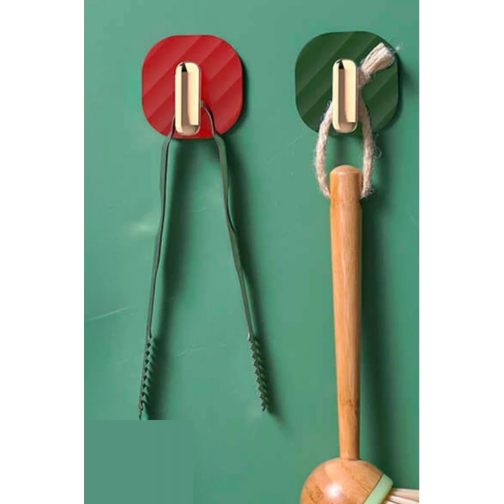 BiiShe® 2li Yapışkanlı Retro Askılık Dolap Kapak Kulpu Yeşil