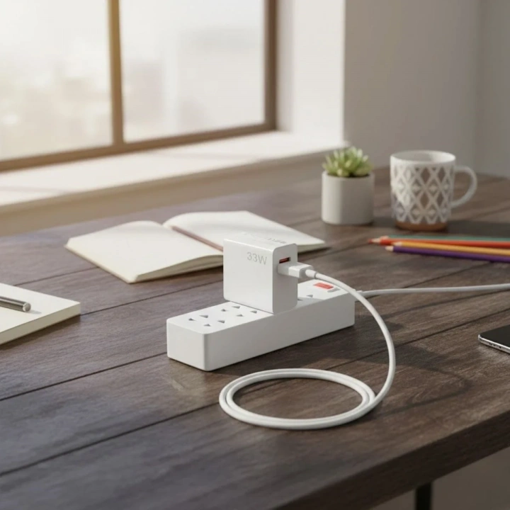 BiiShe® 33W Hızlı Şarj Adaptörü – Type-C Kablolu, USB Çıkışlı, Akıllı Şarj Destekli Duvar Tipi Şarj Cihazı