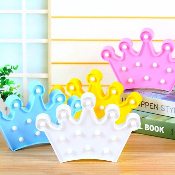 BiiShe® 3D Dekoratif Pilli Kraliçe Tacı Model Led Masa ve Gece Lambası