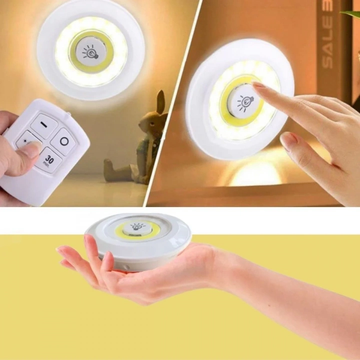 BiiShe® 3lü Uzaktan Kumandalı Pilli Yapışkanlı Kablosuz Led Spot Lambalar