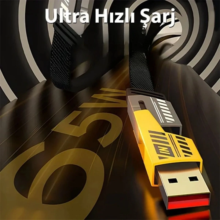 BiiShe® 4in1 65W Hızlı Şarj Kablosu – Type-C to USB-A + Type-C to Lightning, 27W PD Destekli Çoklu Şarj Kablo