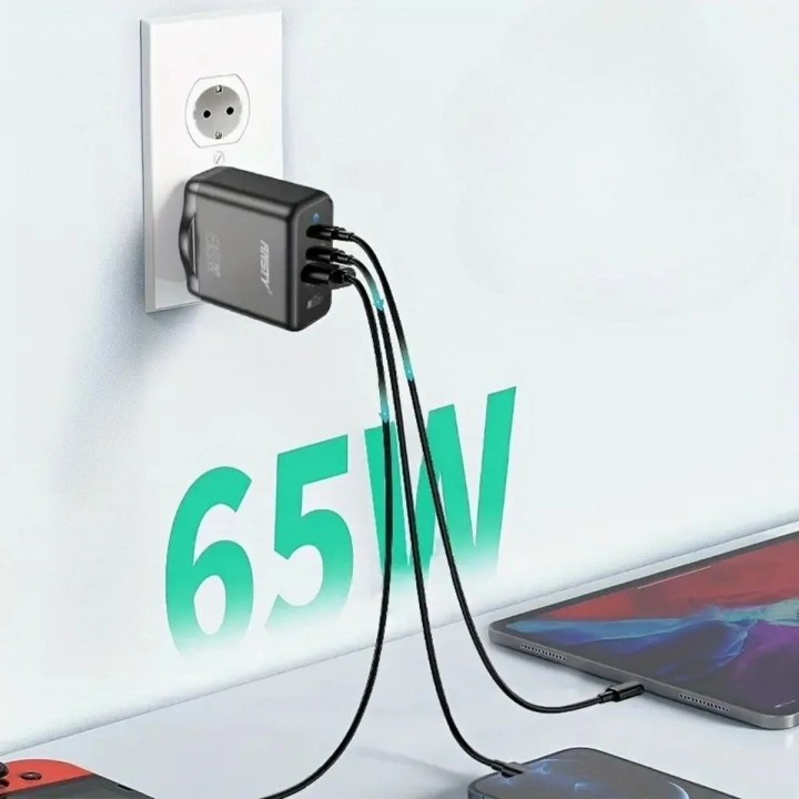 BiiShe® 65W Hızlı Şarj Edebilen TYPE C uçlu Şarj Aleti