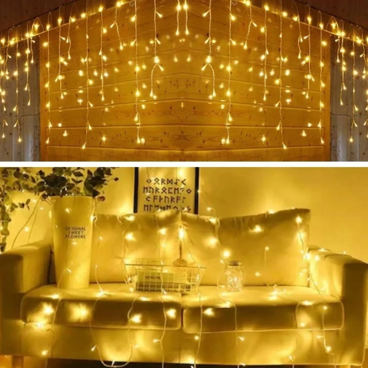 BiiShe® 8 Fonksiyonlu 16 Saçaklı Perde Led 3 x 1 (Günışığı)