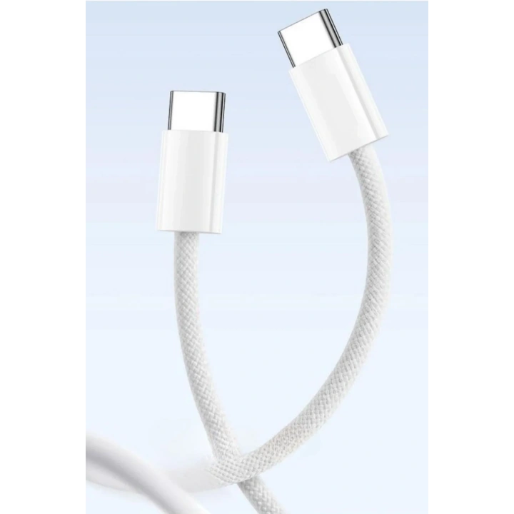 BiiShe® Apple 15/15 Pro Type-C to Type-C Hasır Örgü Hızlı Şarj Kablosu (1m)