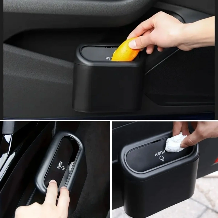 BiiShe® Araç İçi Takılarak Sabitlenebilen Mini Kapaklı Çöp Kovası