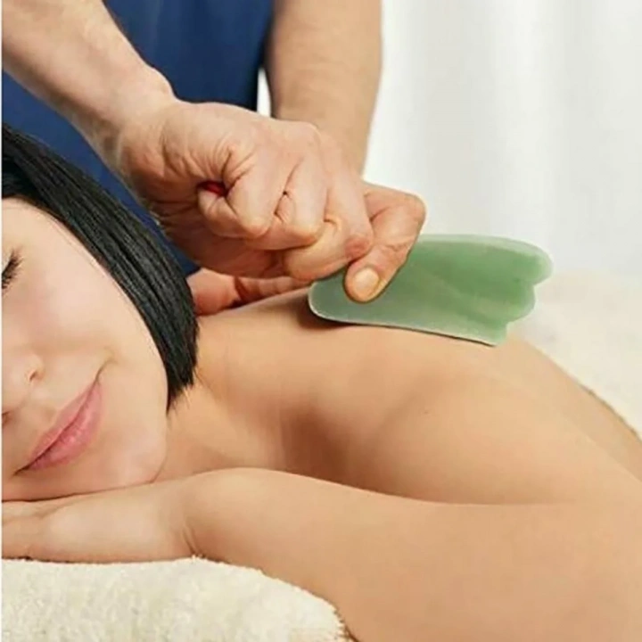 BiiShe® Çift Taraflı 2li Cilt Yüz Masaj Aleti Jade Roller Yeşim  Taşı Seti