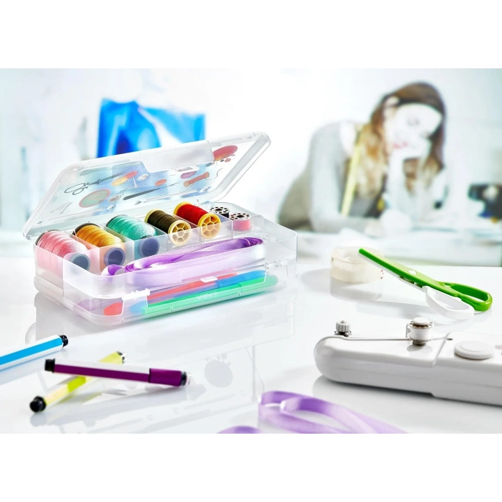 BiiShe® Çift Taraflı Bölmeli Hobi Dikiş Kutusu Ardunio Malzeme Kutusu