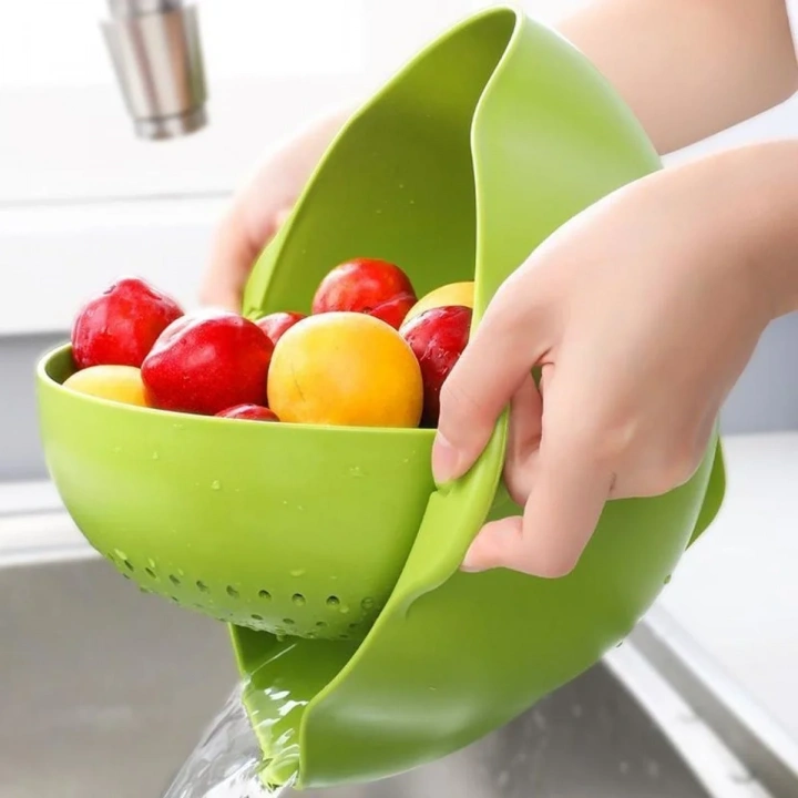BiiShe® Çok Amaçlı 360 Derece Dönebilir Pratik Hazneli Mutfak Süzgeç Elek