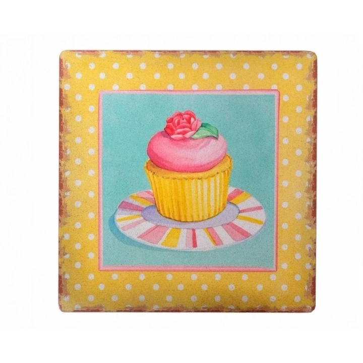 BiiShe® Decotown Duvar Panosu 40*40 Cup Cake Muffin Motifli Duvar Süsü
