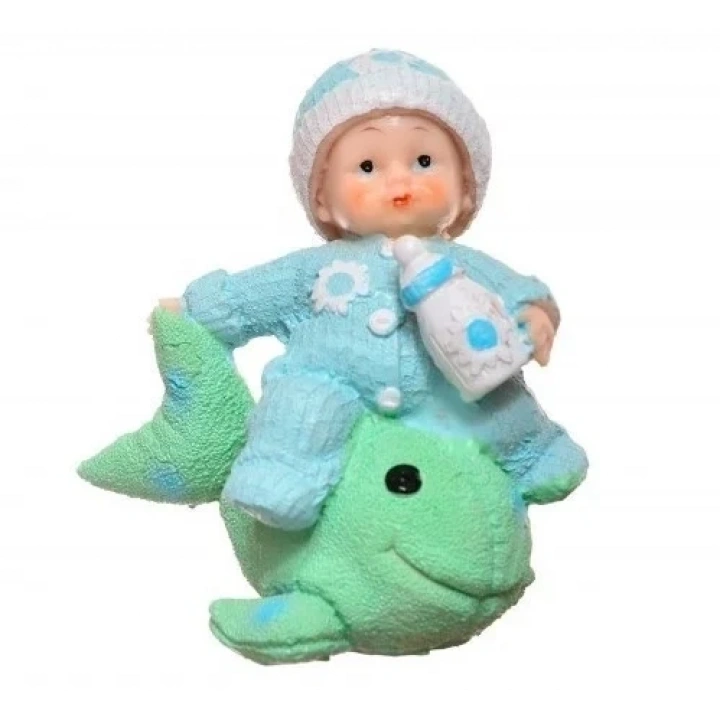 BiiShe® Decotown Hediyelik Sevimli Mavi Bebek Biblo Polyester Süs Eşyası