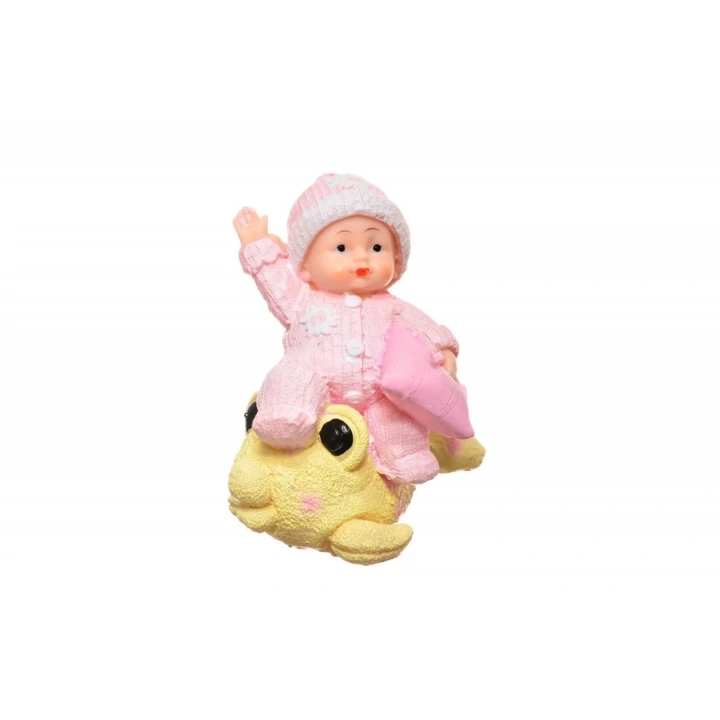 BiiShe® Decotown Hediyelik Sevimli Pembe Bebek Biblo Polyester Süs Eşyası