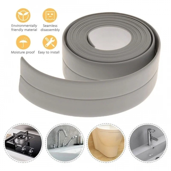 BiiShe® Gri Su Sızdırmaz  Banyo Mutfak Lavabo Küvet İzolasyon Şerit Bant