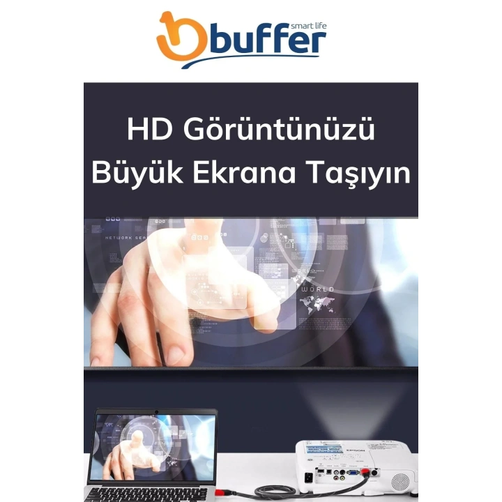 BiiShe® HDMI Kablosu HDTV Bilgisayar Uydu Görüntü Ses Full HD Sargılı Görüntü Aktarma Kablosu