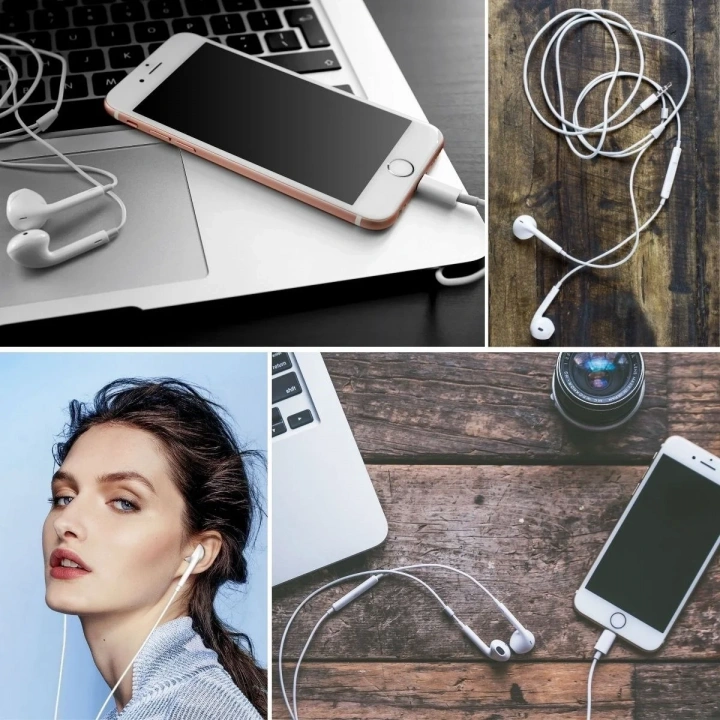 BiiShe® İphone Ucu Çıkışlı Pop Up Kulakiçi Yumuşak Kontrol Tuşlu Kulaklık