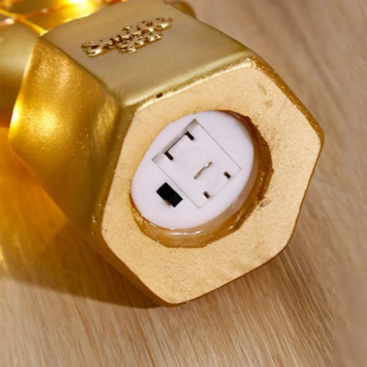 BiiShe® Led Işıklı Sevimli Kaktüs Dekoratif Masa Lambası Mini Biblo Gece Lambası-GOLD