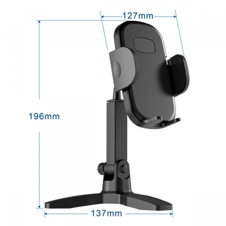 BiiShe® Masaüstü Telefon Standı 360 Derece Dönebilen Başlıklı Ayaklı Telefon Tripodu
