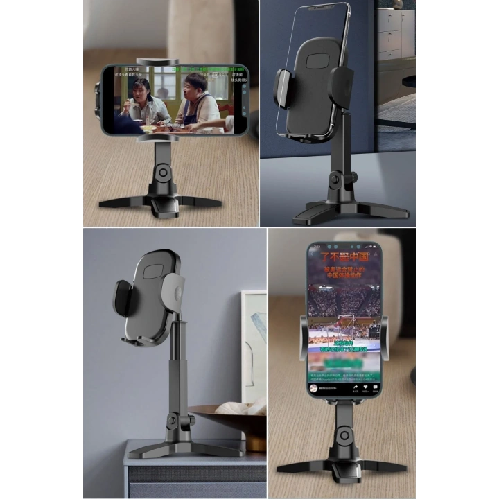 BiiShe® Masaüstü Telefon Standı 360 Derece Dönebilen Başlıklı Ayaklı Telefon Tripodu
