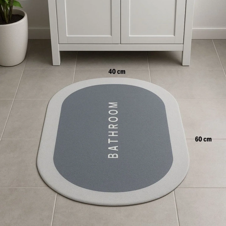 BiiShe® Sihirli Süper Su Emici Kaymaz Tabanlı Oval Paspas 40*60 cm