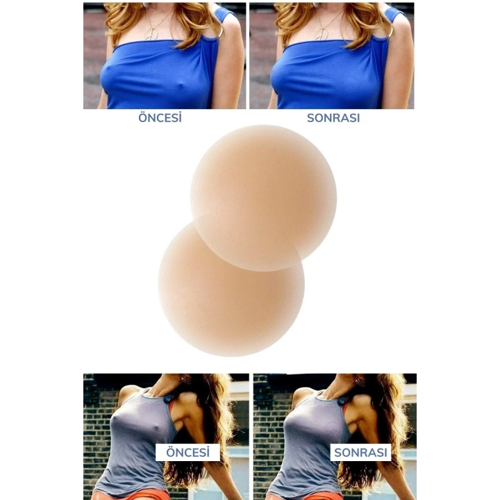BiiShe® Silikon Göğüs Ucu Kapatıcı Gizleyici Bant Aparat  Nipple Pad