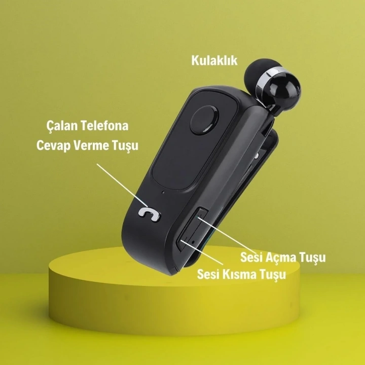 BiiShe® Telefon Bağlantılı Makaralı Kulaklıklı Bluetooth Kulaklık