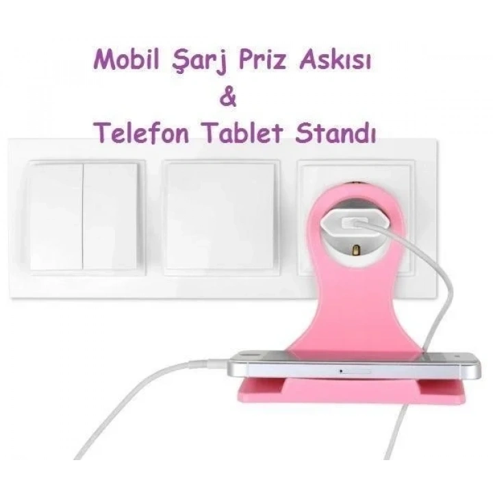 BiiShe® Universal Mobil Şarj Priz Askısı ve Telefon Tablet  Tutucu Stand