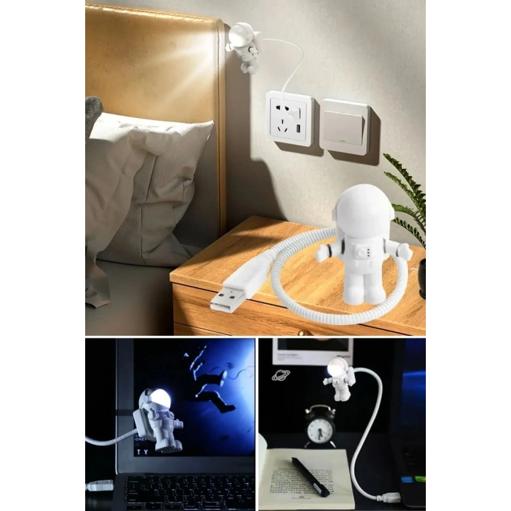 BiiShe® USB Astronot Gece Lambası, Masa Lambası, Kitap Okuma Lambası Işığı