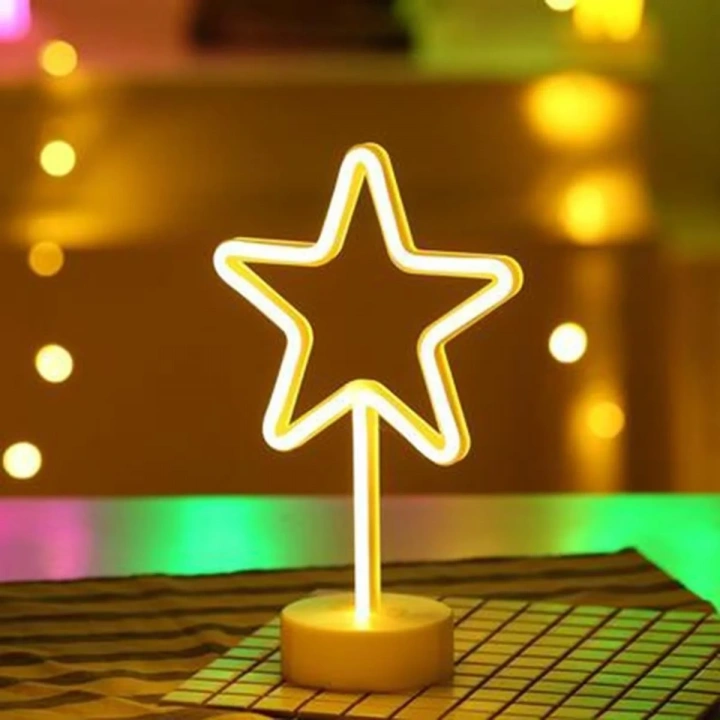 BiiShe® Yıldız Tasarımlı Neon Led Masa Ve Gece Lambası Dekoratif Işık