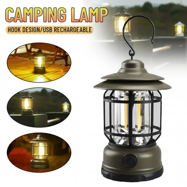 Bluetooth Hoparlör Özellikli Dimerli Led Kamp Lambası Hs66 (5468)