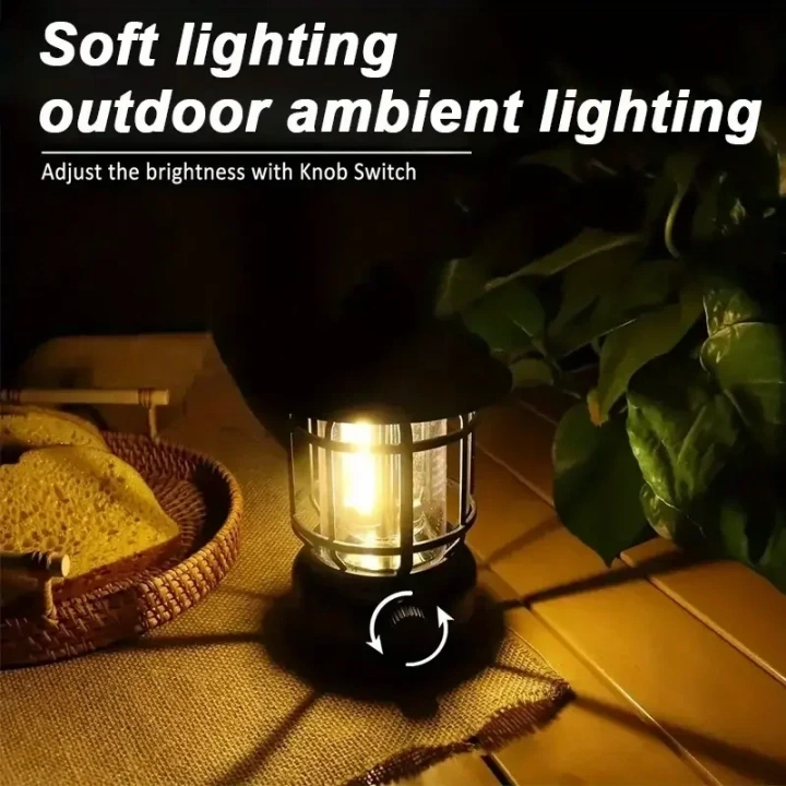 Bluetooth Hoparlör Özellikli Dimerli Led Kamp Lambası Hs66 (5468)