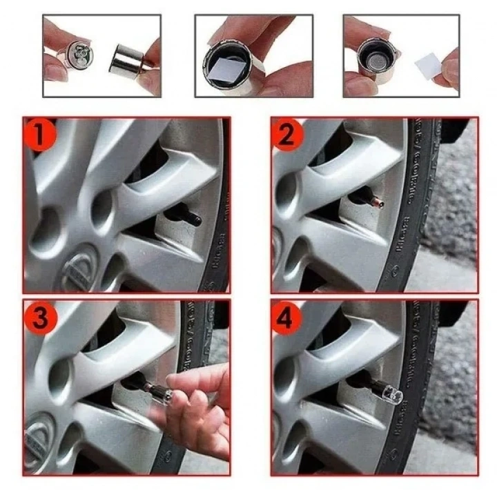 Işıklı Bisiklet Araba Sibop Kapağı 2 Adet (5468)