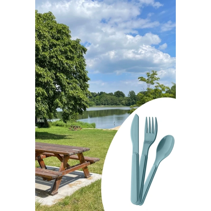 Kendiliğinden Kutulu Hijjenik Plastik Piknik Tipi Çatal Kaşık Bıçak Seti