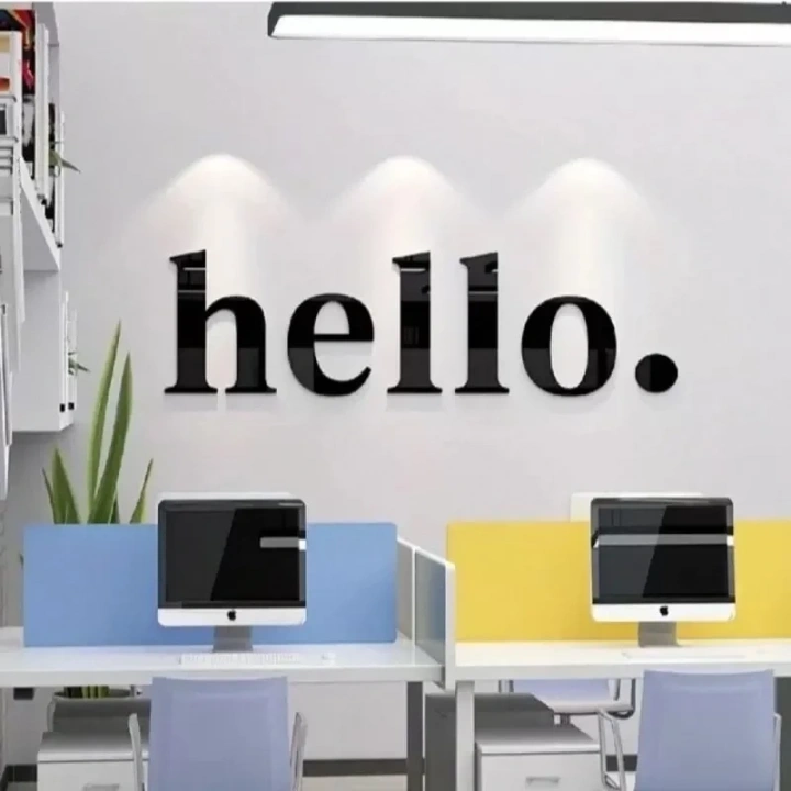 Mey İthalat® 100x35 cm Dev Boy hello. Yazılı Kırılmaz Pleksi Ayna - Premium Ofis ve Villa Antre Dekoru