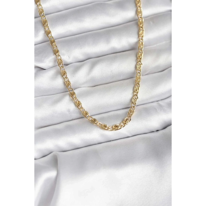 Mey İthalat® 14K Gold Renk Kaplama Zincir Model CM Kadın Kolye