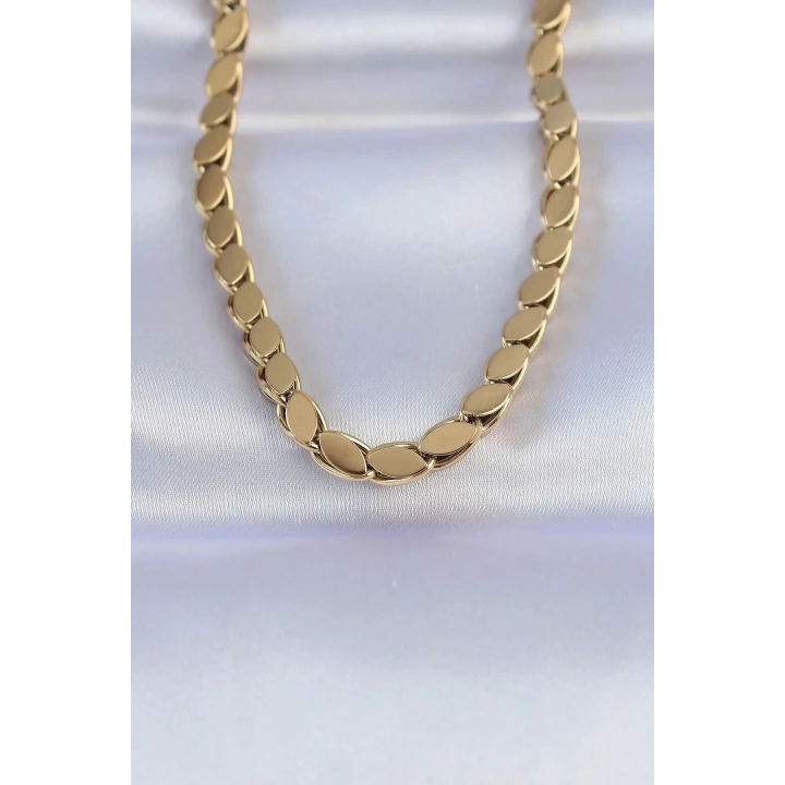 Mey İthalat® 316L Çelik Gold Renk Arpa Model Kolye