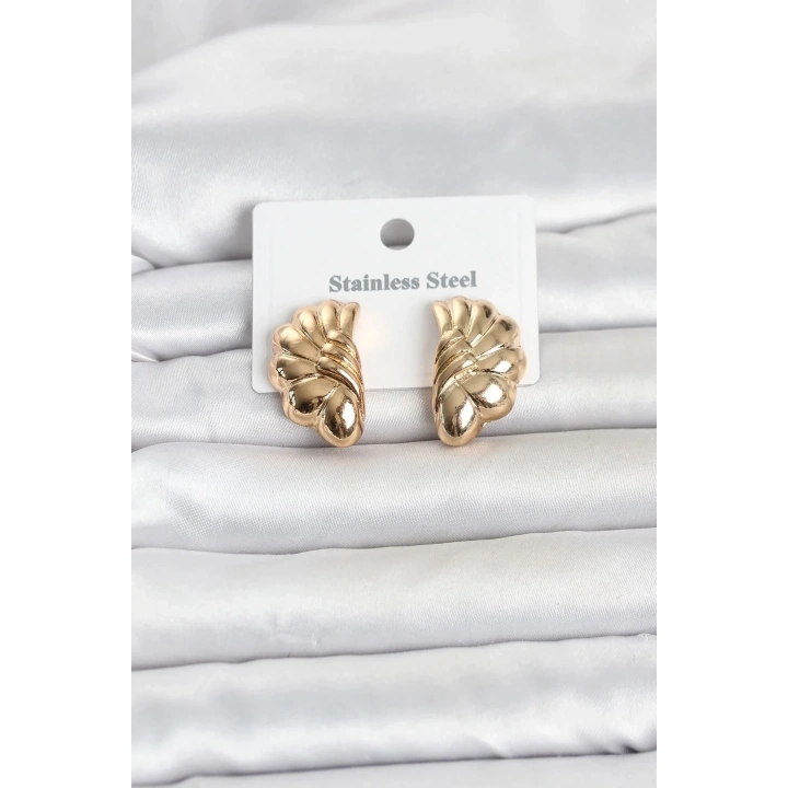 Mey İthalat® 316L Çelik Gold Renk Vintage Model Kadın Küpe