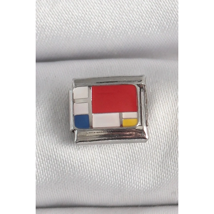 Mey İthalat® 316L Çelik Gümüş Renk Karışık Renk Portre Model Nomination Charm