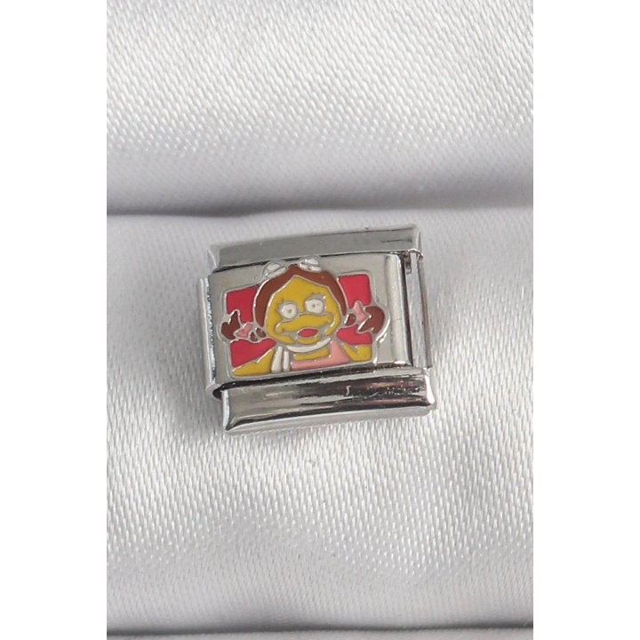 Mey İthalat® 316L Çelik Gümüş Renk Renkli Çocuk İşlemeli Nomination Charm