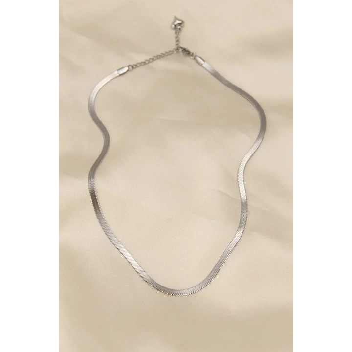 Mey İthalat® 316L Çelik Silver Renk 45 cm İtalyan Zincir Model Kadın Kolye