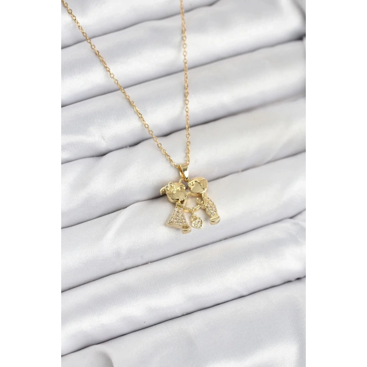 Mey İthalat® 316L Çelik Zincir Gold Renk Erkek Kız Model Kadın Kolye