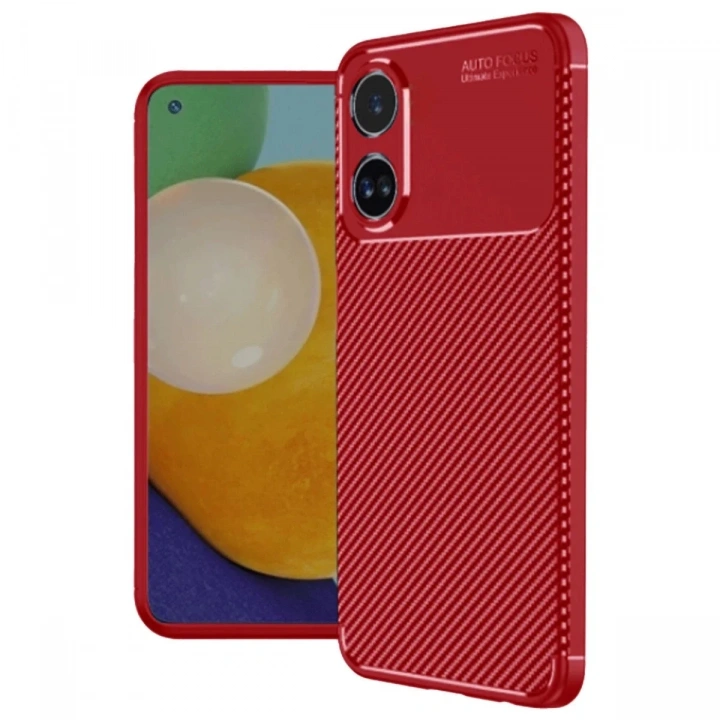 Mey İthalat®   A38 Kılıf Auto Focus Karbon Kapak - Kırmızı