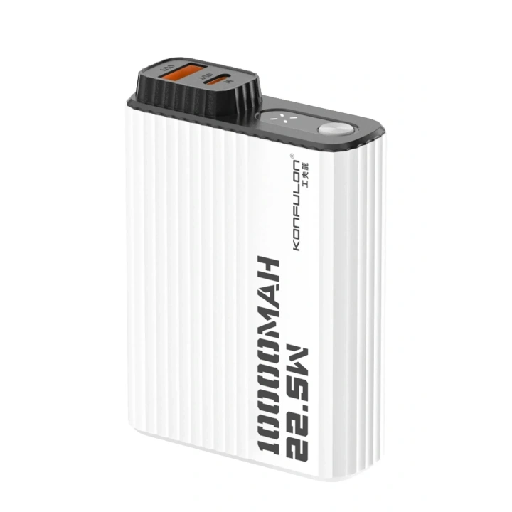Mey İthalat®  A40Q 10.000 mAh PD 20W Mini Powerbank - Siyah-Beyaz