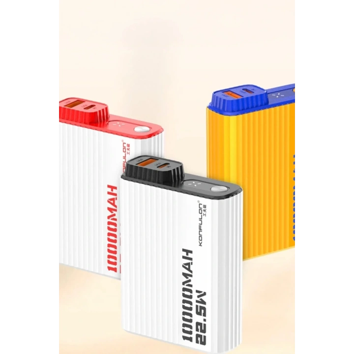 Mey İthalat®  A40Q 10.000 mAh PD 20W Mini Powerbank - Siyah-Beyaz