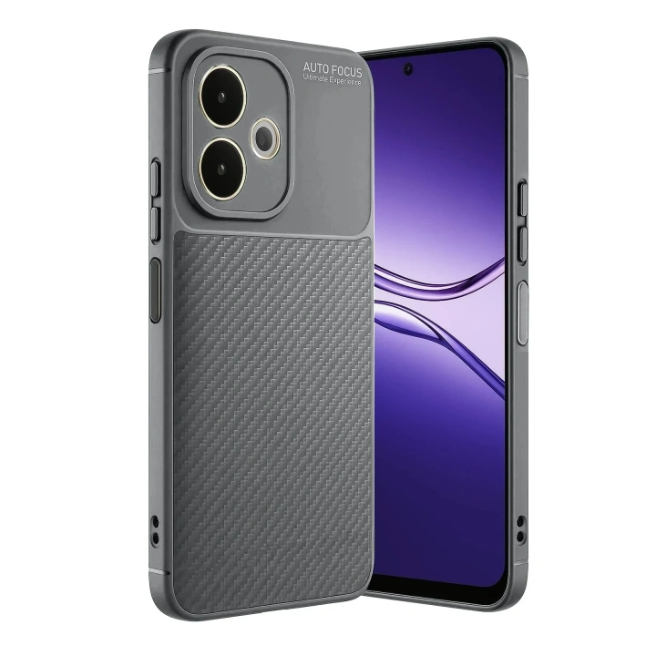 Mey İthalat®   A5 Pro 4G Kılıf Auto Focus Karbon Kapak - Gri