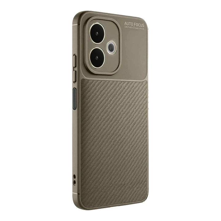 Mey İthalat®   A5 Pro 4G Kılıf Auto Focus Karbon Kapak - Kahverengi