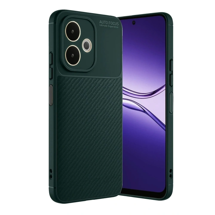 Mey İthalat®   A5 Pro 4G Kılıf Auto Focus Karbon Kapak - Koyu Yeşil