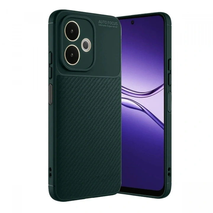 Mey İthalat®   A5 Pro 4G Kılıf Auto Focus Karbon Kapak - Koyu Yeşil