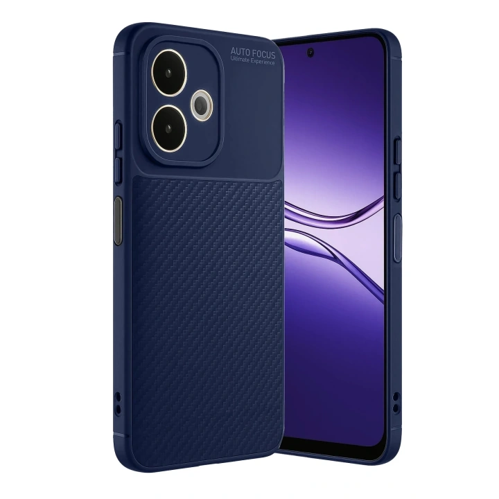 Mey İthalat®   A5 Pro 4G Kılıf Auto Focus Karbon Kapak - Lacivert