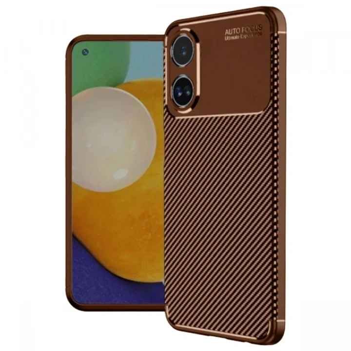 Mey İthalat®   A60 Kılıf Auto Focus Karbon Kapak - Kahverengi